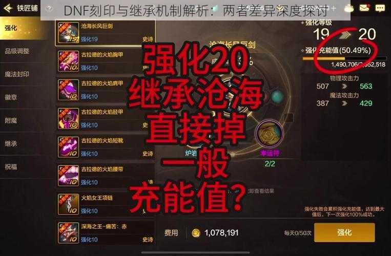 DNF刻印与继承机制解析:两者差异深度探讨