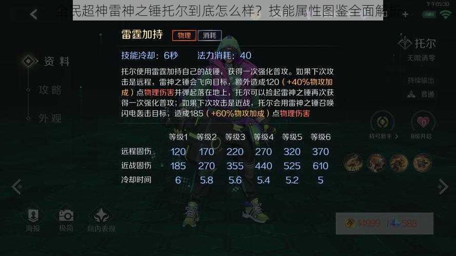 全民超神雷神之锤托尔到底怎么样?技能属性图鉴全面解析
